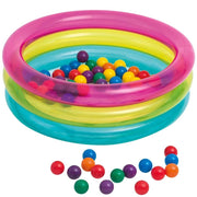 Trade Shop - Piscina Gonfiabile Per Bambini 3 Anelli Colorati 86x25cm Con Set Palline -
