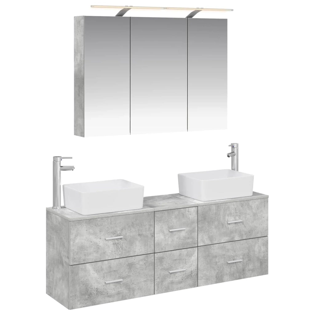 Set di mobili per il bagno 4 pcs Grigio Cemento 3406858