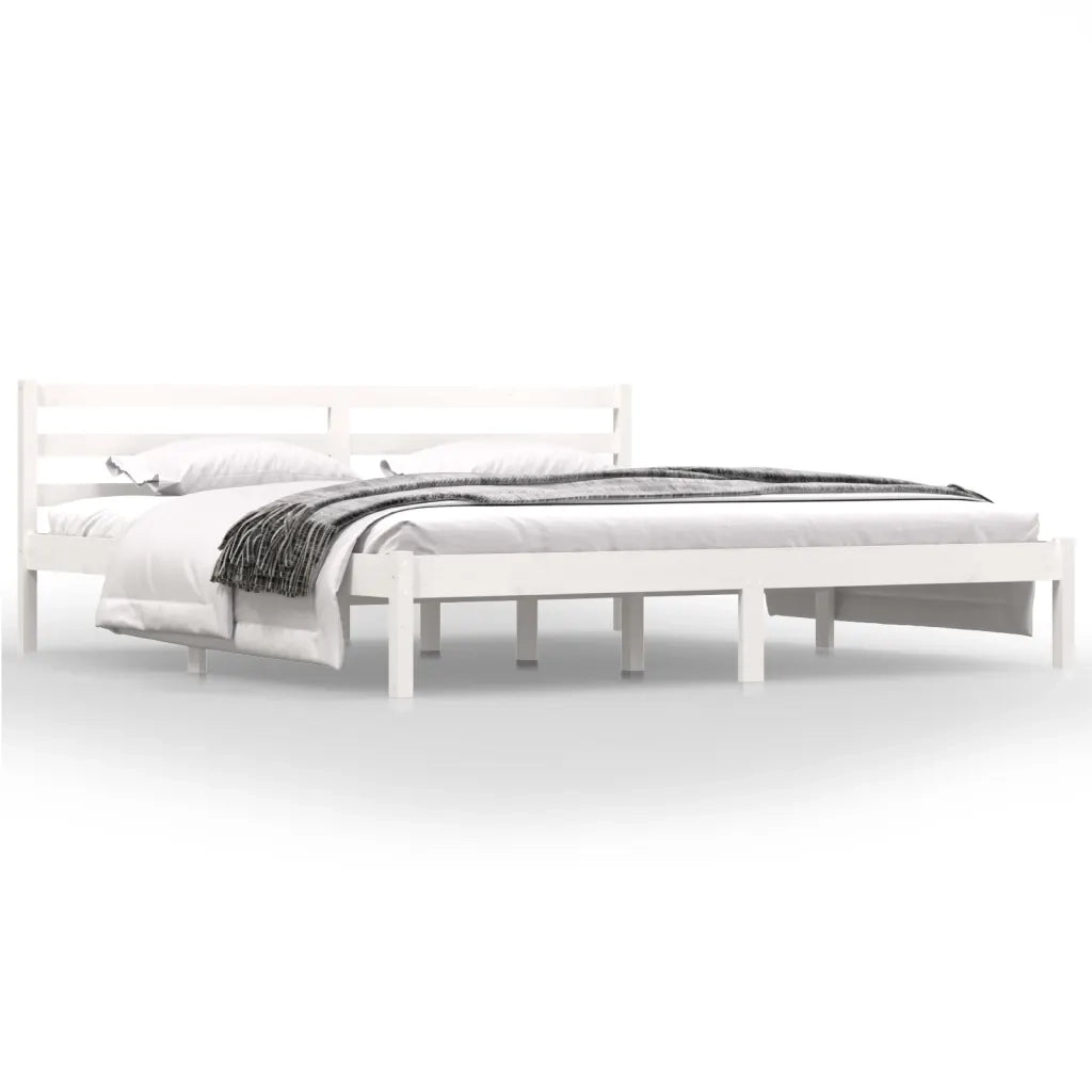 Giroletto-Struttura Letto Bianco in Legno Massello 180x200 cm Super King 747031