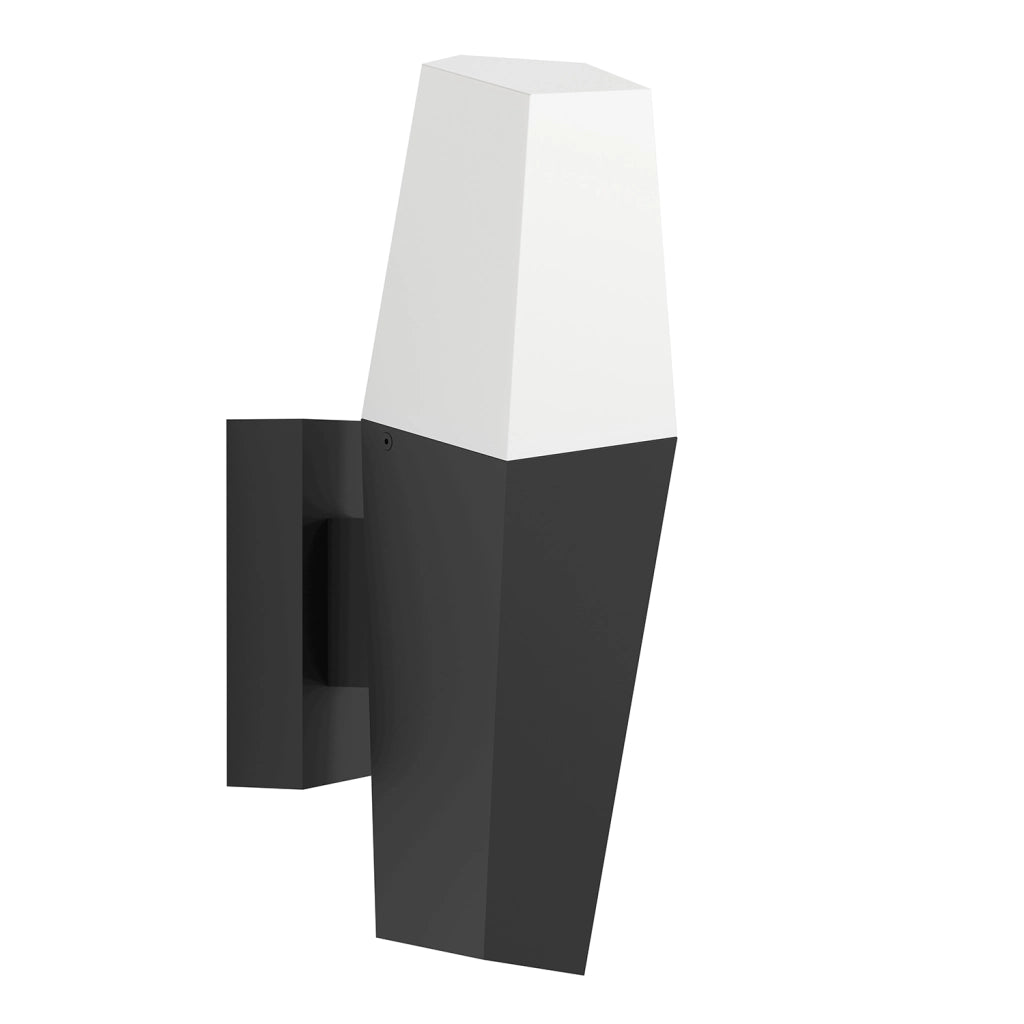 Applique Esterno Moderna Farindola Acciaio Nero Policarbonato Bianco E27