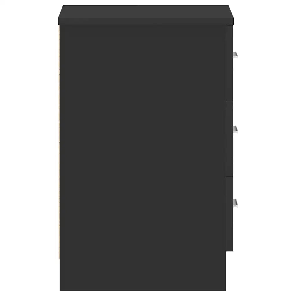 Comodino Nero 38x35x56 cm in Legno Multistrato 800452