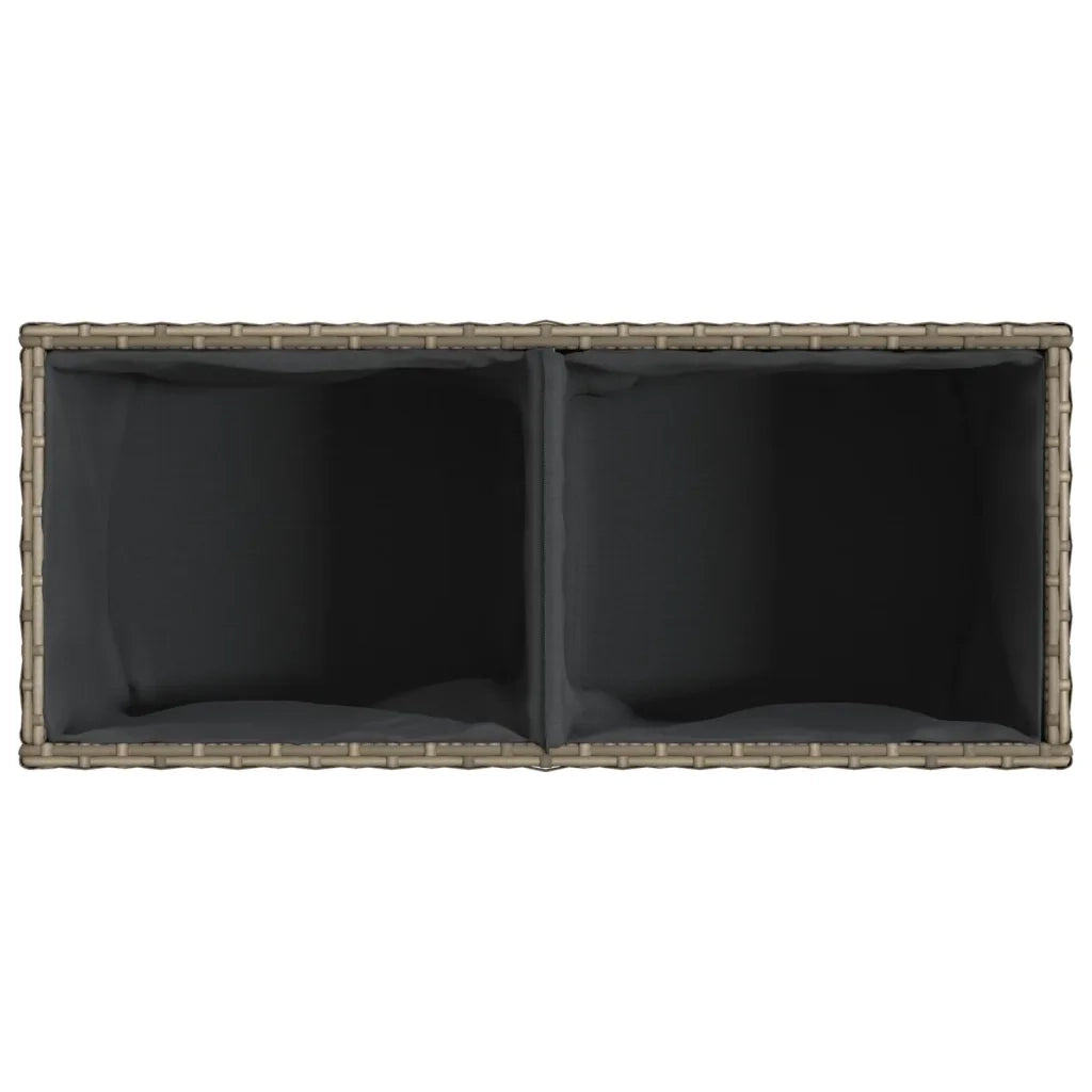 Fioriera da Giardino con 2 Vasi Grigia 72x30x32 cm Polyrattan 366424