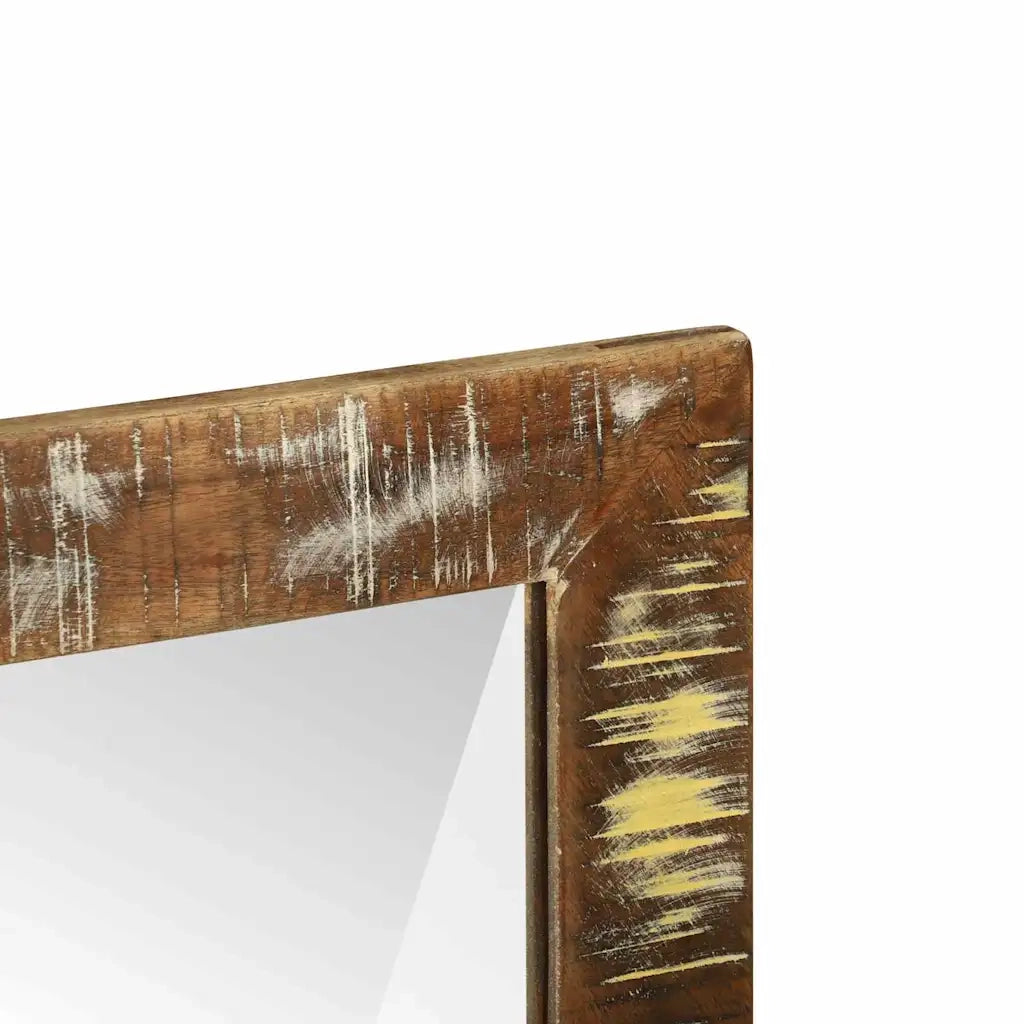 Specchio da bagno-Specchio decorativo Marrone Legno Recuperato Massello