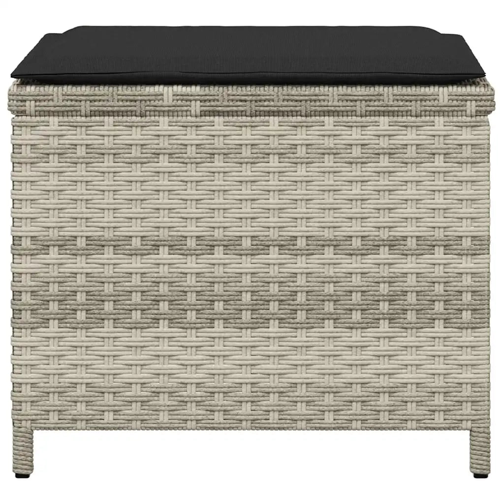 Sgabelli Giardino Cuscini 4pz Grigio Chiaro 41x41x36 Polyrattan 365046