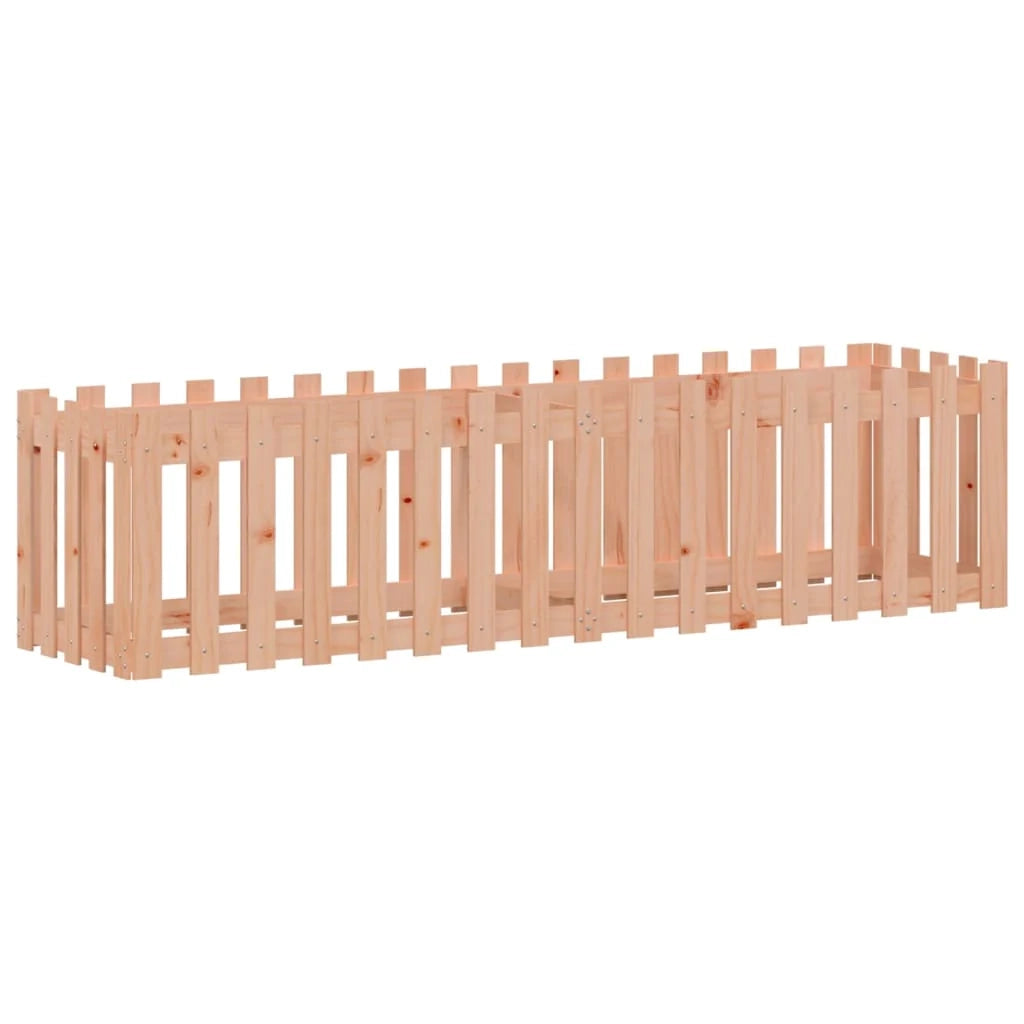 Fioriera rialzata per piante e fiori adatta a terrazze giardini e orti. Completa di recinzione in legno massello di abete Douglas marrone (02_0039829).