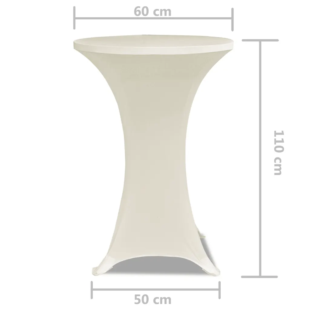 Copritavolo ?60 cm Crema Tessuto elasticizzato 2 pezzi CFW7066424
