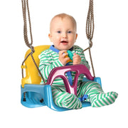 ALTALENA BAMBINI 3 IN 1 DA INTERNO ED ESTERNO, CORDA REGOLABILE E CINTURA DI SICUREZZA ETÀ 9-36 MESI BLU