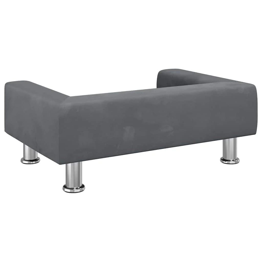 Cuccia per cani divano letto comodo scuro 70 x 45 x 26,5 cm velluto grigio 02_0043168