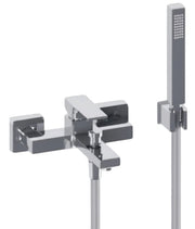 Miscelatore vasca quadrato, completo, cromato
