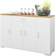 Cassa di Cucina con Lavorazione - Organizzatore Estensibile - 4 Porte - 7 Livelli di Separazione - 110 x 30 x 70 cm - Design Moderno - Credenza di Cucina