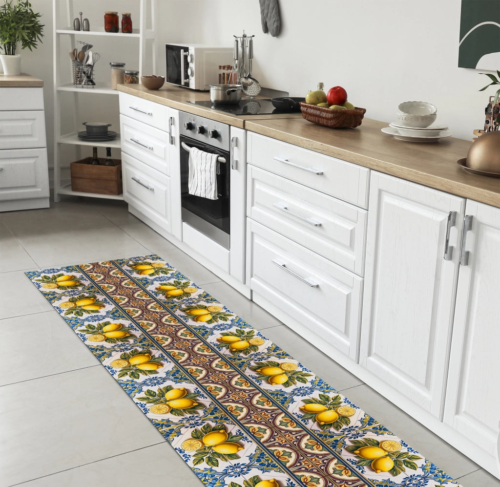 Tappeto Cucina Antiscivolo Made in Italy Passatoia Antimacchia Multiuso Corridoio Soggiorno Lavabile in Lavatrice - 50x600 - 164Lemonade