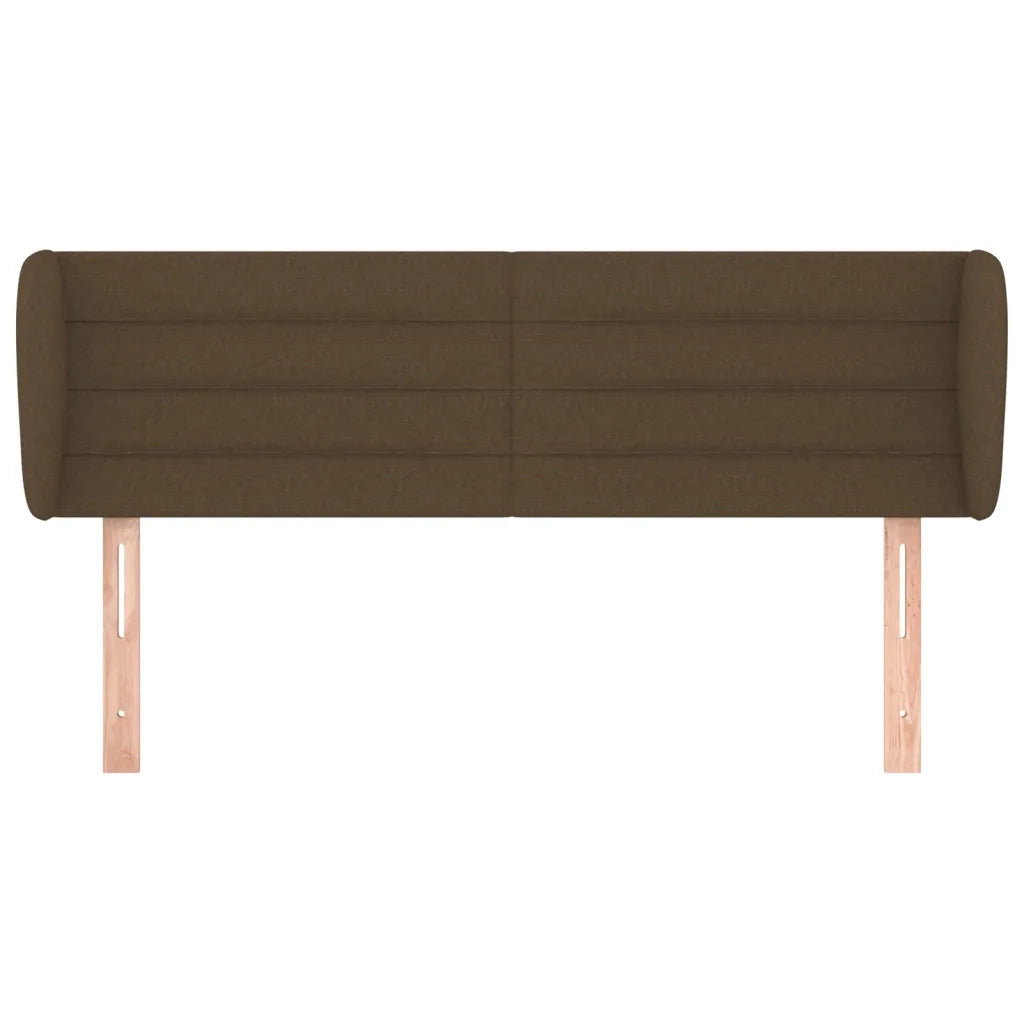 Testiera ad Orecchio-Testata con Orecchie Marrone Scuro 147x23x78/88 cm in Tessuto 967271