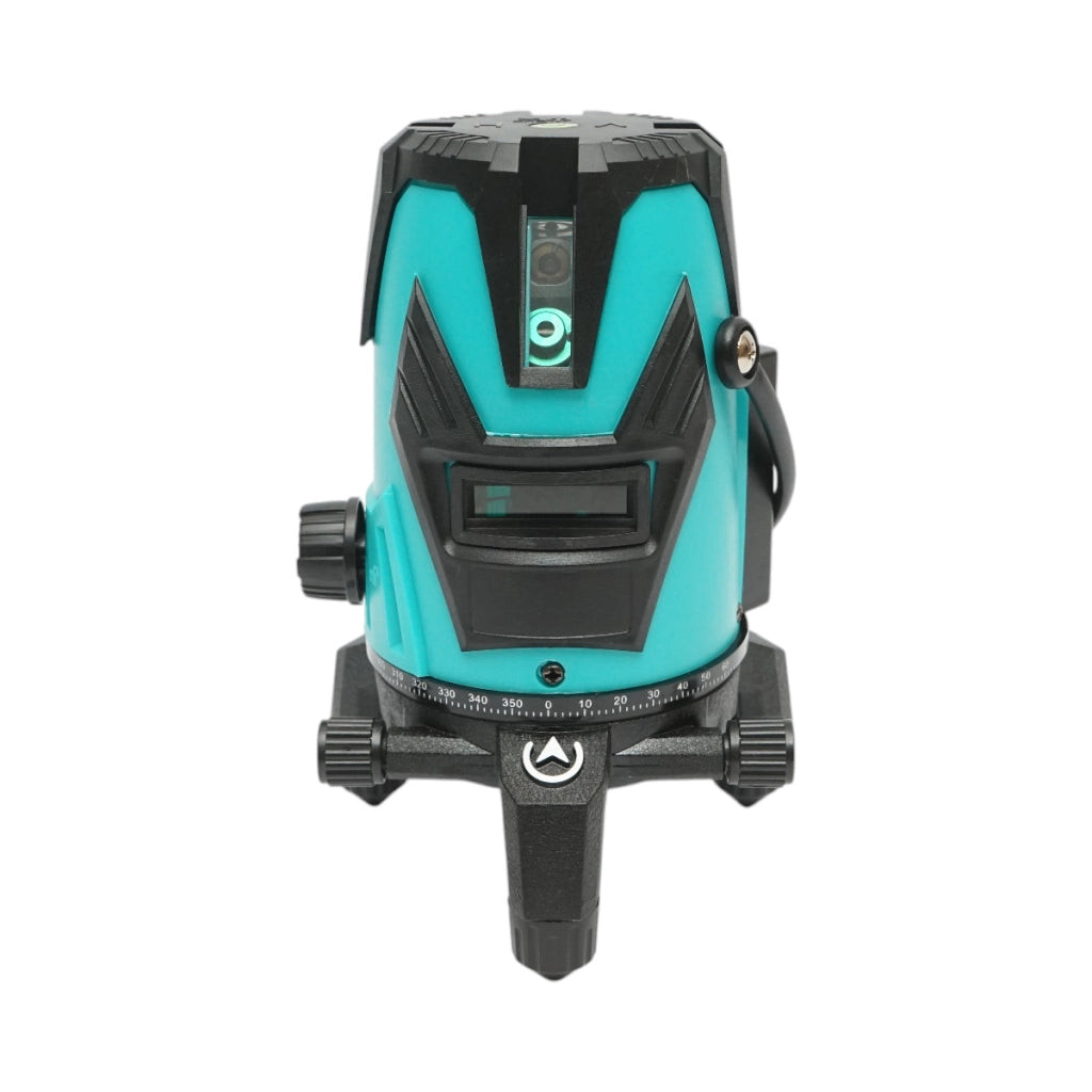 Livella laser verde a 5 linee incrociate, filettatura per treppiede da 5/8