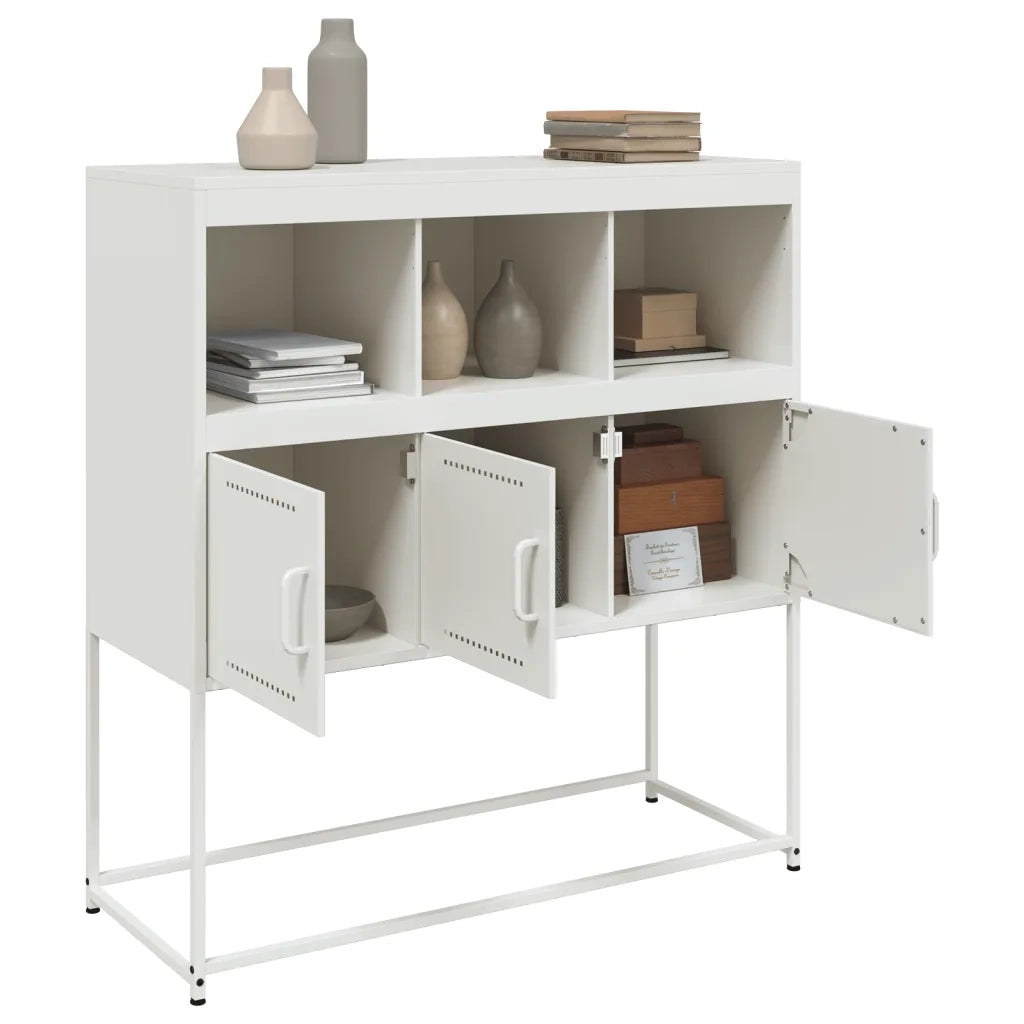 Credenza Bianca 100,5x39x107 cm in Acciaio 846595