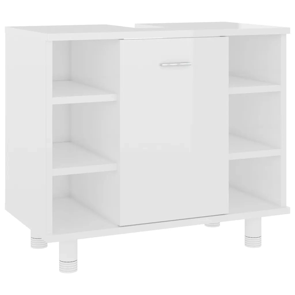 Mobile da Bagno Bianco Lucido 60x32x53,5cm in Legno Multistrato 802639