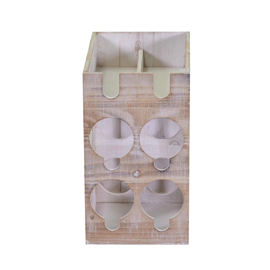 Portabottiglie 6 Posti 30x20xh34 cm in Legno Naturale