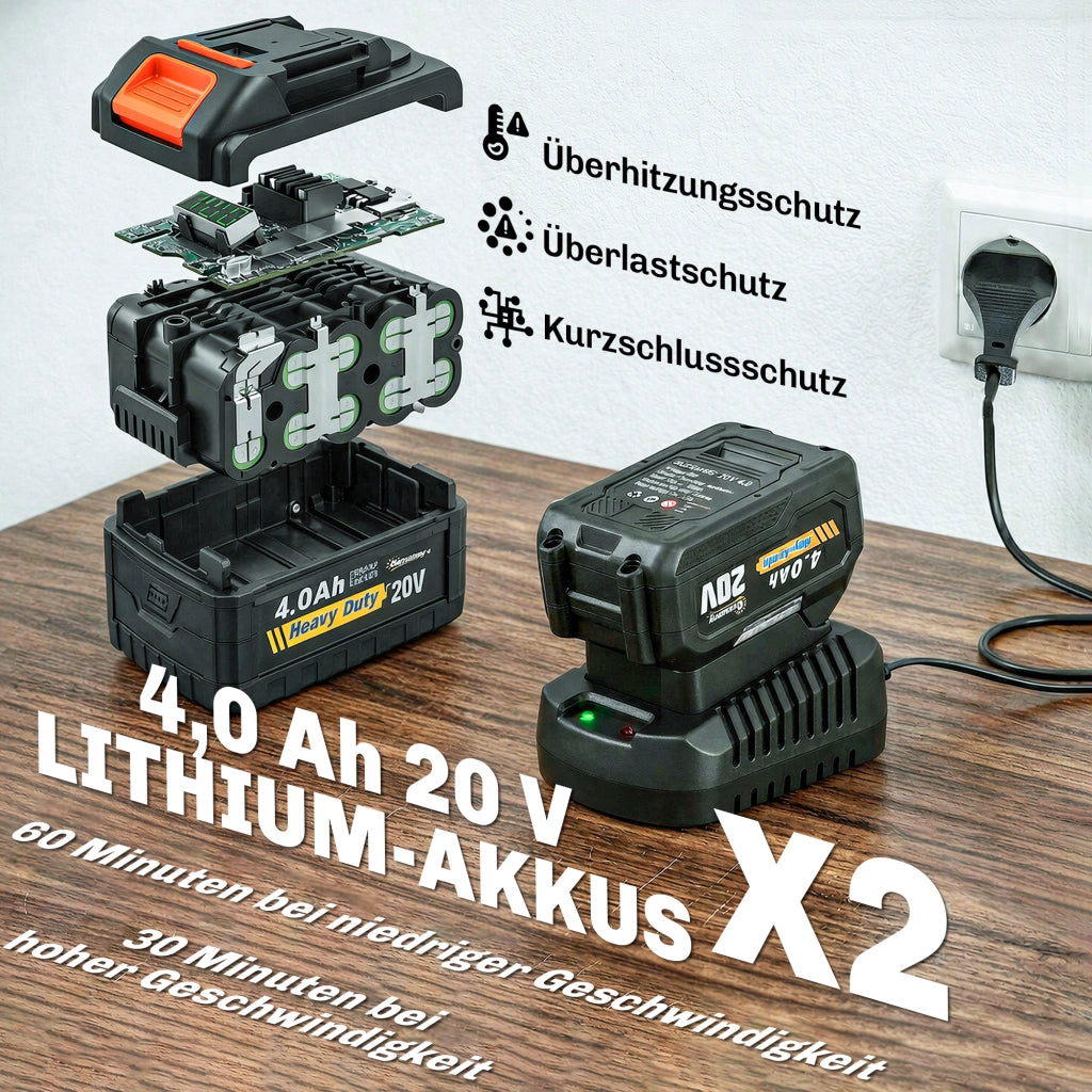 Soffiatore Foglie Senza Fili 20V con 2 Batterie 4.0Ah e Caricatore ¨C Zephmum ¨C Velocit¨¤ 162.7 km/h