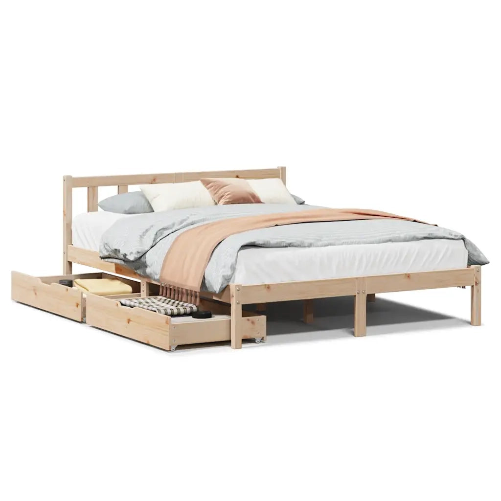 Letto senza Materasso 120x190 cm in Legno Massello di Pino