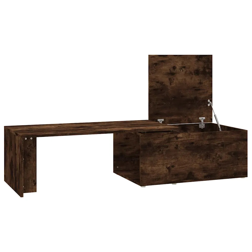Tavolino da Salotto Rovere Fumo 150x50x35 cm Legno Multistrato 815468