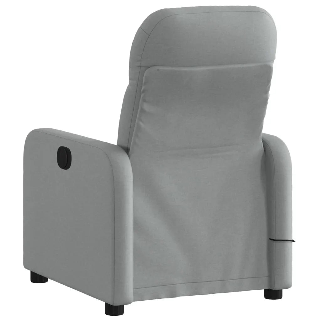 Poltrona Massaggiante Reclinabile Grigio Chiaro in Tessuto 374206