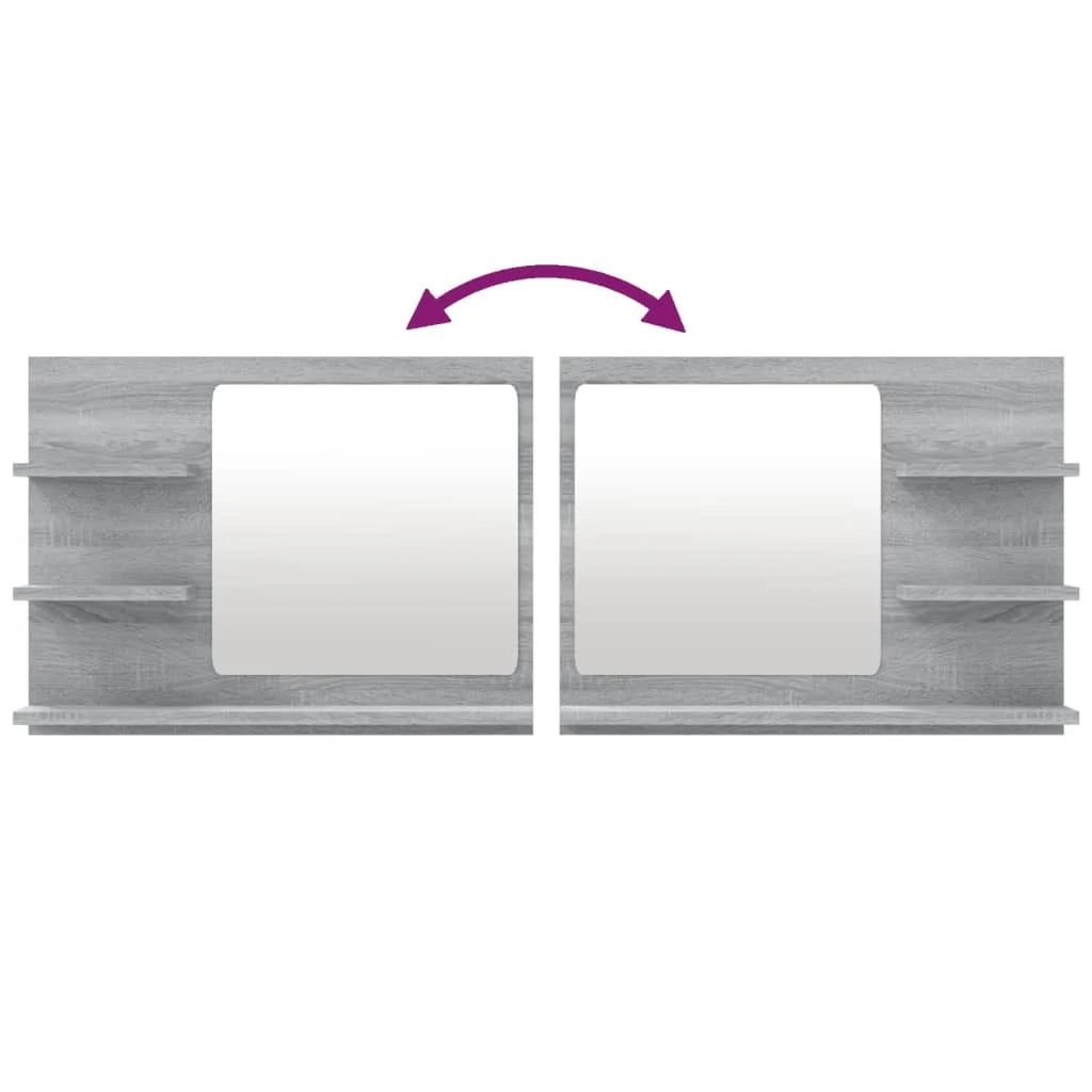 Specchio da bagno 60 x 10,5 x 45 cm in legno ingegnerizzato grigio 02_0006901