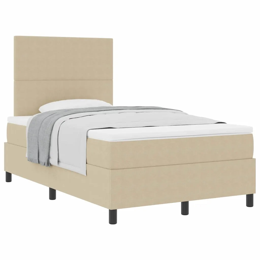 Letto a molle con testiera Grigio chiaro e bianco 120 x 190 cm 3337550
