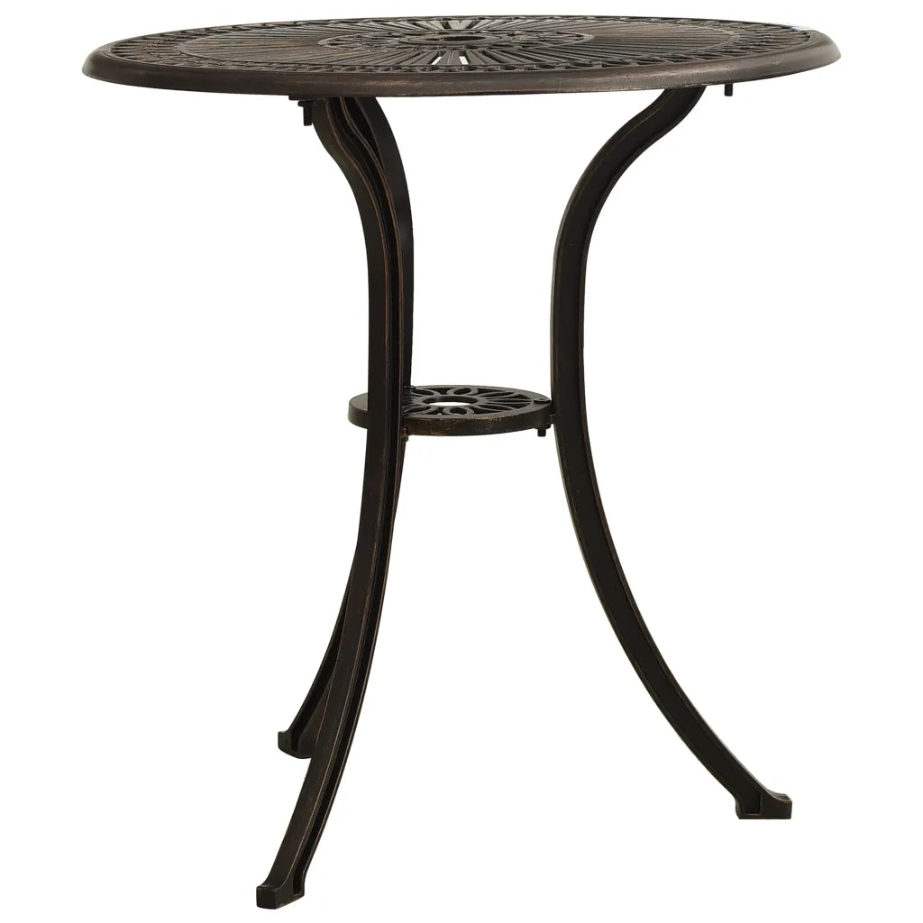 Tavolo da Giardino Bronzo 62x62x65 cm in Alluminio Pressofuso 315579