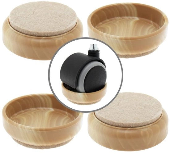 Set di 4 protezioni per pavimento - Protegge i pavimenti - Antiscivolo - Base in velluto morbido - Ideali per mobili con ruote - Protezioni per mobili