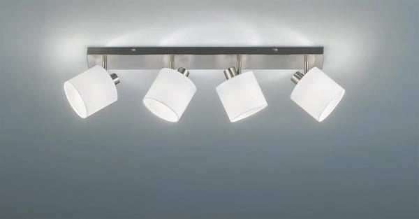 Faretto soffitto TOMMY argento/bianco 4 luci E14 RL