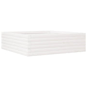Fioriera rialzata per piante e fiori terrazza giardino 80 x 80 x 23 cm legno di pino massiccio bianco 02_0037889