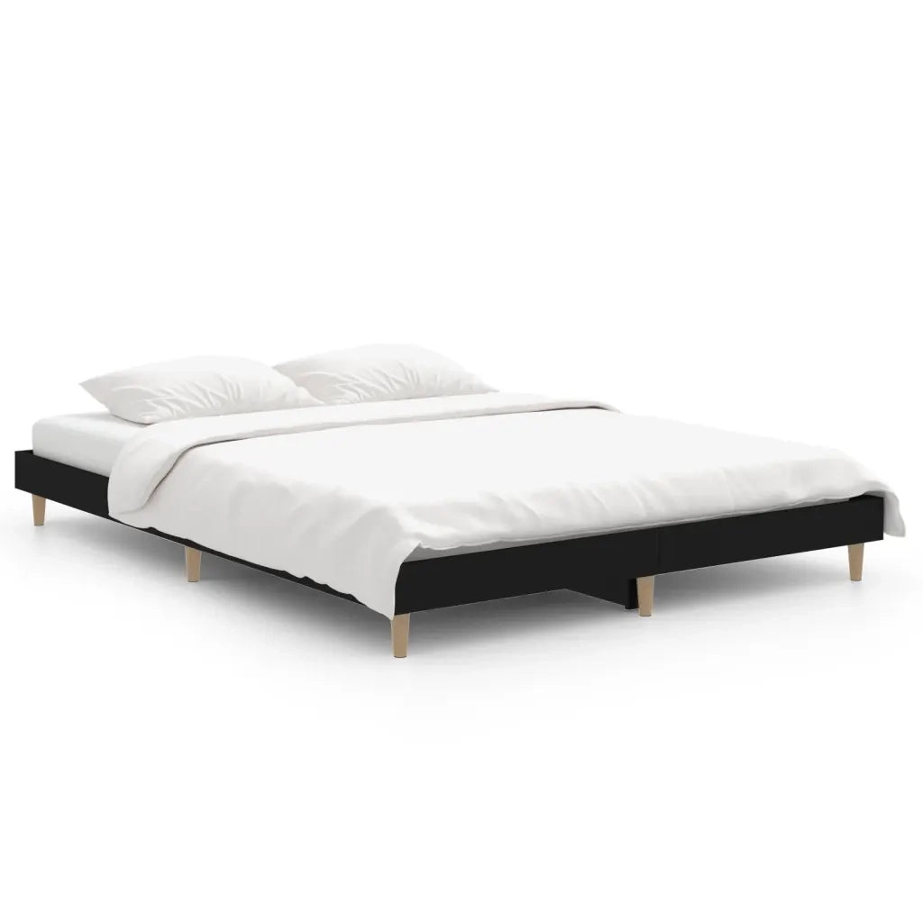 Giroletto-Struttura Letto Nero 140x190 cm in Legno Multistrato 852229