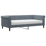 Divano letto | Sof¨¤ letto | Letto singolo con Materasso Grigio Scuro 90x190 cm in Velluto