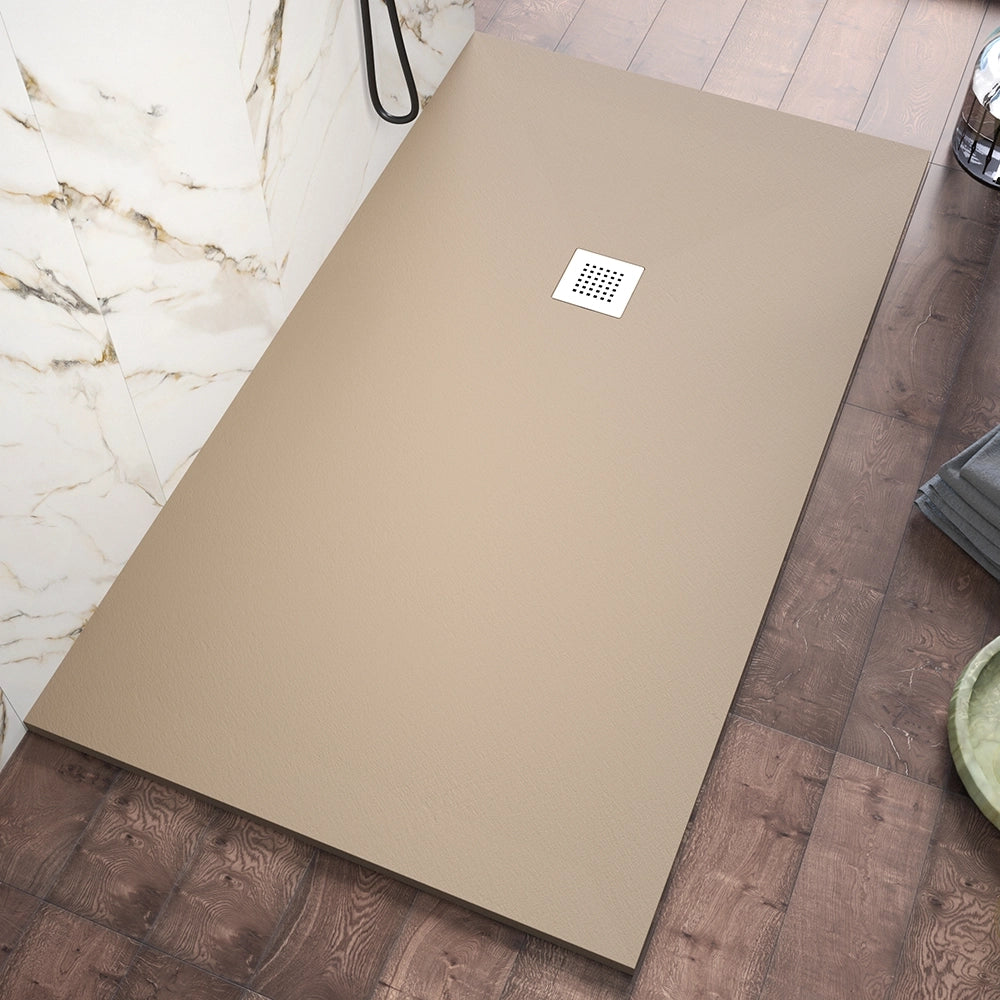Piatto doccia 80x120cm in marmoresina marrone effetto pietra | Kos