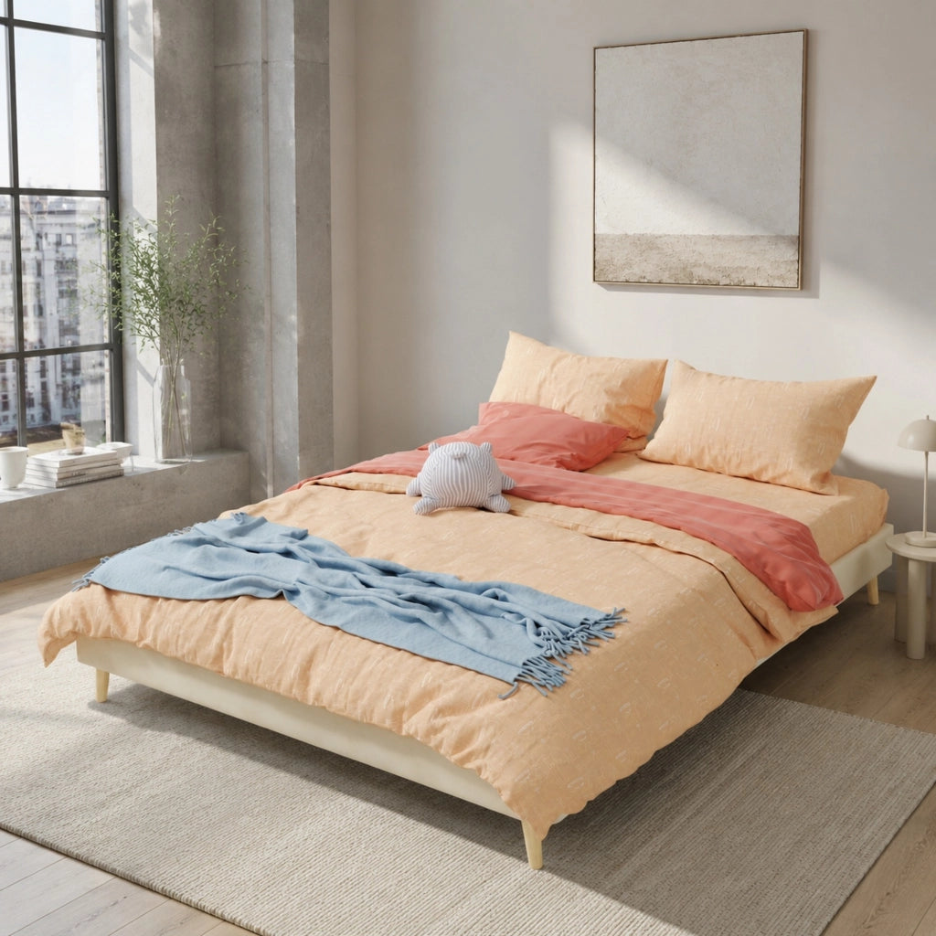 Letto matrimoniale 160 x 200 cm in velluto olandese beige con testiera alta e borchie