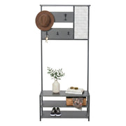 Varsavia, Mobile da Ingresso 3 Ripiani, 78x30x182h cm Nero Antracite