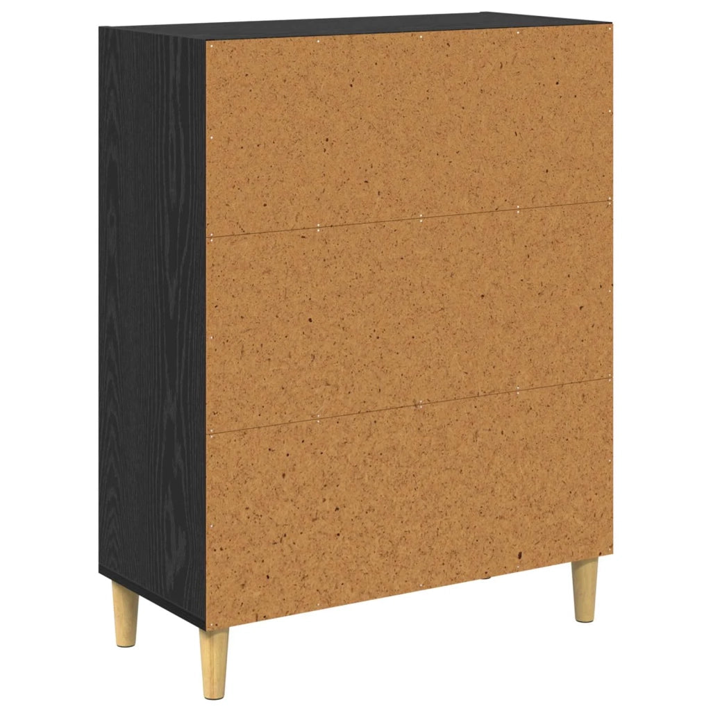 Credenza | Madia | Buffet da pranzo | Armadio da pranzo Rovere Nero 69,5 x 32,5 x 90 cm Legno multistrato