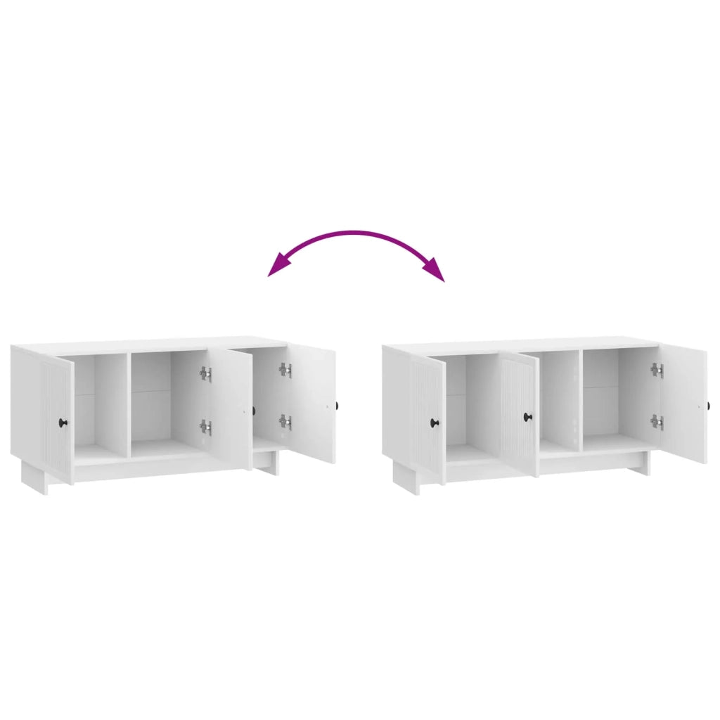 Mobile TV Bianco Lucido 99 x 34,5 x 50 cm Legno ingegnerizzato