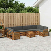 Set di divani da esterno con cuscino 8 pcs Naturale e Antracite 3384928