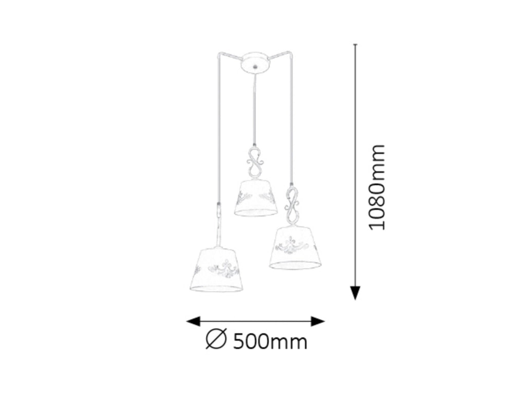 Rabalux Anna lampadario bianco opaco Ø50cm 3xE14 metallo