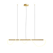 Lampadario A Sospensione Moderno Tau Alluminio Oro 1 Luce Led 30W