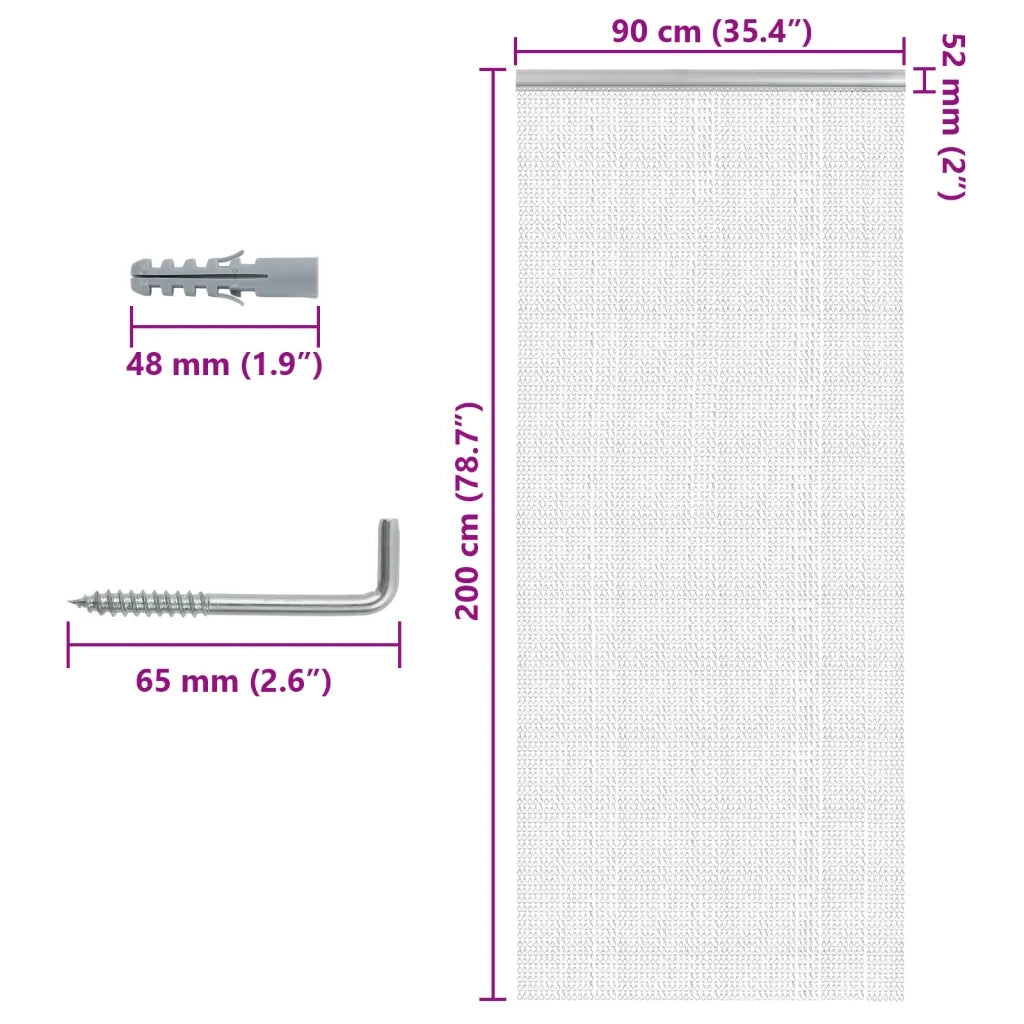Zanzariera da Porta a Catena 90x200 cm in Alluminio CFW4538068