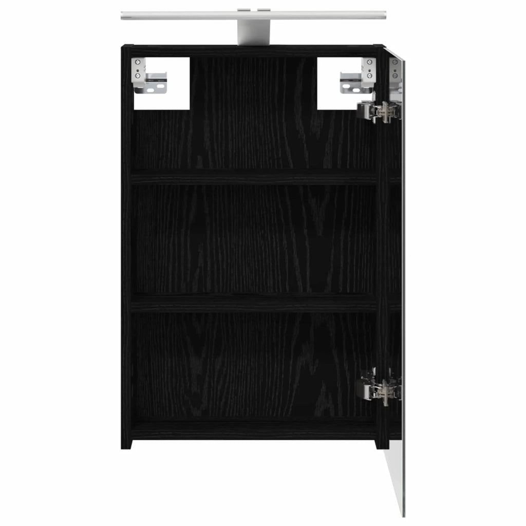 Mobiletto per specchio da bagno Rovere Nero 40 x 10,5 x 60,5 cm 889032