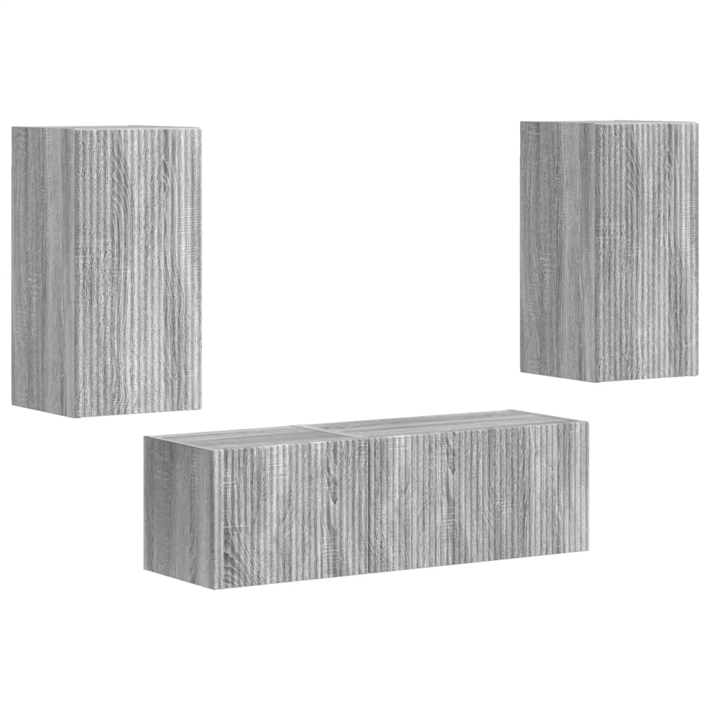Set di Mobiletto da TV a Parete 4 pcs Grigio Sonoma 3408913