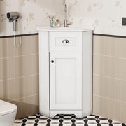 Armadio bagno compatto con lavabo - Xylo - MDF resistente all'acqua, ceramica