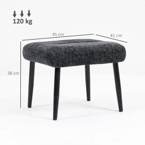 SEDIA POUF imbottito 45x41x38 cm in poliestere Grigio scuro