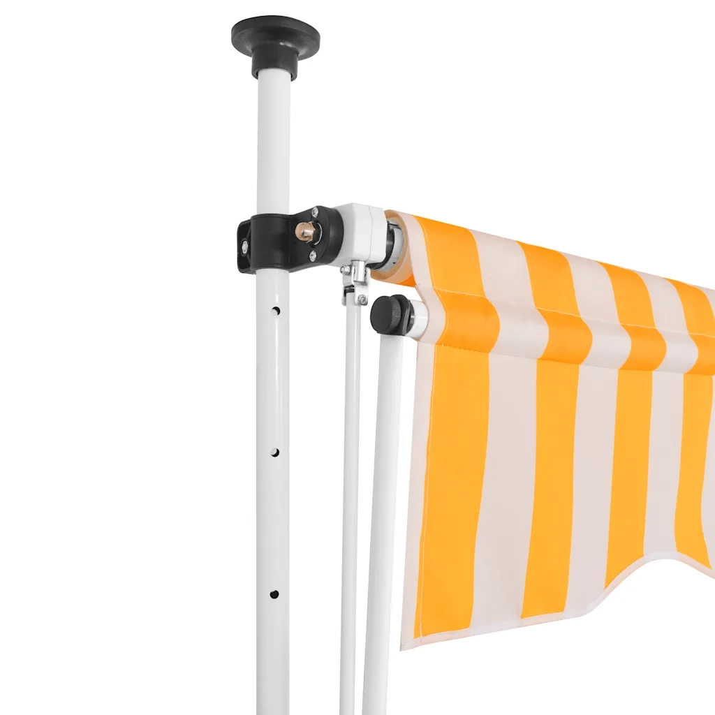 Tenda da Sole Retrattile Manuale 150cm Strisce Arancione Bianco 43231