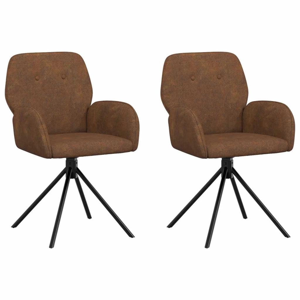 Sedie da pranzo girevoli 2 pcs Pelle Scamosciata Sintetica 42034354