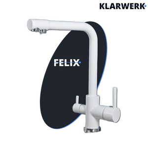 FELIX| Rubinetto per acqua potabile premium a 3 vie bianco opaco | miscelatore da cucina ad osmosi in acciaio inossidabile|Filtro 3 connessioni gastro