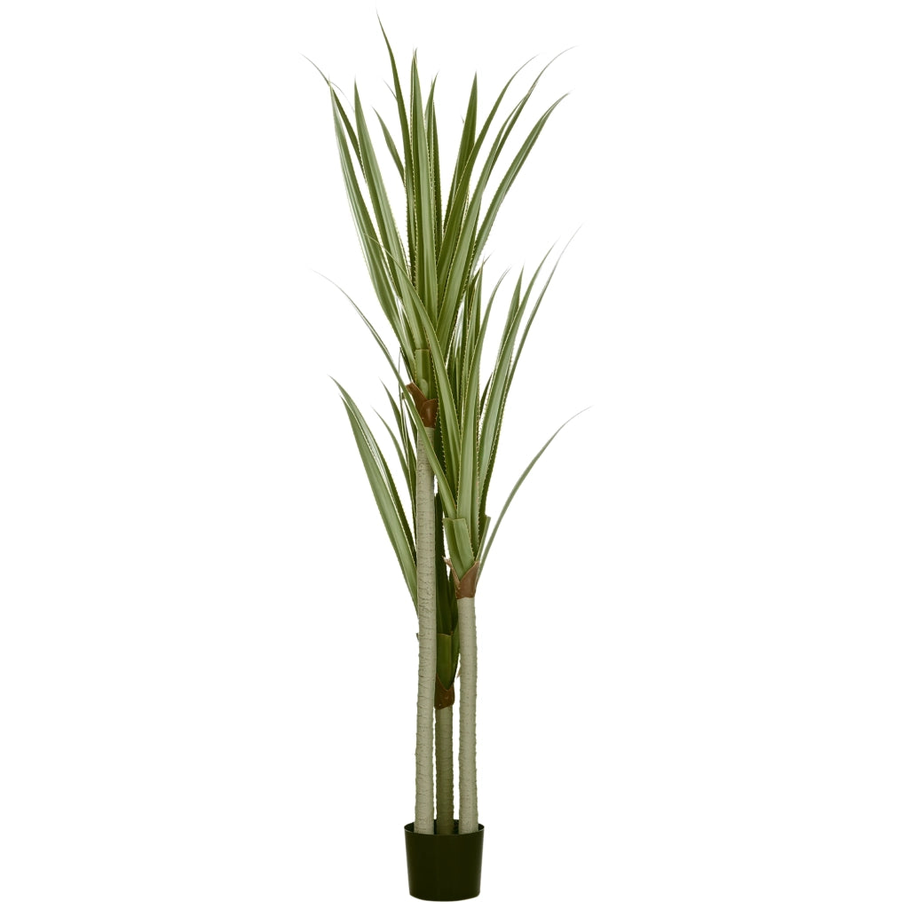 Pianta Artificiale di Yucca da 190 cm con 39 Foglie in Vaso Contenitore di PEVA e Cemento