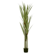 Pianta Artificiale di Yucca da 190 cm con 39 Foglie in Vaso Contenitore di PEVA e Cemento